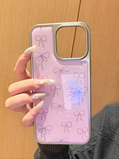 Korean-Style INS Pink Electroplated Phone Case, Compatible With IPhone 17 Pro Max, 17 Pro, 17 Air, 17, 15, 16 Pro Max, 14 Pro, 13, 12, 11, Soft Back Cover, Suitable As A Gift For Girls