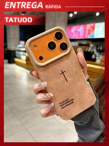 1Pcs Vintage Bible Cross PU Leather Phone Case, Personalized Religious Style Drop-Proof Cover, Compatible With IPhone16 Pro Max/16Pro/16Plus/16/15 Pro Max/15/14/13/12/11 - 棕色 - 查看 7
