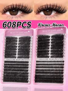 This Set Includes 608/528/544 Pieces Of Fluffy D-Shaped Curly False Eyelashes, With A Beginner's Eyelash Tutorial, Dense And Full Segmented False Eyelashes, And Comes With Glue, Setting Spray, Tweezers And An Eyelash Brush. They Can Enlarge The Eyes, Are Lightweight And Reusable, And Have A Large Capacity Of Individual Lashes. - Multicolor - View 14