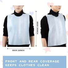 20/40/60/80/100 Pcs Individually Packaged Disposable Adult Plastic Bibs, 14 X 24 Inches, Waterproof For Elderly - Multicolor - View 10