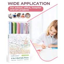 Multicolor Pens 4-In-1 Colored Ballpoint Pen 0.5mm Quick Dry Black Ink Pens Fine Point Smooth Writing Pens Cute Nurse Pens For Work 18 Colors 6PCS - Nhiều màu - Xem 5