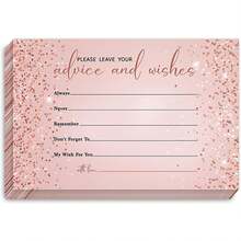 20/40 Pcs Minimalist Modern Advice And Blessing Cards In Light Pink - Wedding, Retirement, Graduation Guest Book With Wisdom Messages For Couples, Style B Fillable Invitations For Party Games And Events Wedding - A - View 2