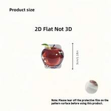 2pcs Cute Red And Pink Apple Pattern 2D Flat Cable Protector, Scratch-Resistant Type-C/Phone Charger Cable Sleeve, Fashionable And Durable, Phone Cable Protector, Funny Design, Sturdy Plastic Material - Apple - View 3