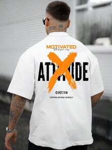 ZIVRE Men's T-Shirt With Letter Graphic, - 魏斯 - 查看 8