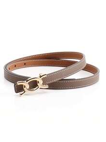 女士双面PU皮革腰带，可翻转的细腰带 - 彩色 - 查看 13