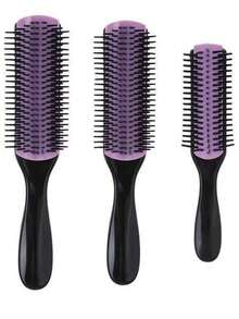 2 pièces Set de brosses, brosse à coussin en nylon à 9 rangées, peigne à queue, convient aux types de cheveux y compris les cheveux bouclés, ondulés, crépus, mouillés/secs/gras/épais/longs. Ce set de brosses comprend une brosse facile à utiliser pour les cheveux bouclés, ondulés, crépus de type 3a à 4c des , convient pour les cheveux mouillés et secs, démêlage facile. Le set comprend également un flacon vaporisateur de 200 ml. - C - Voir 10