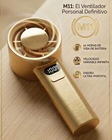 DOSYU Mini Ventilador de Mano Portátil de Abanico con Pantalla LED - Dorado - Ver 2