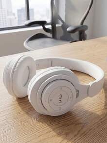 新款馬卡龍全罩耳機,可伸縮,可折疊,時尚,高保真,重低音,高清通話,便攜,實惠的禮物,適合女孩智慧型手機和音樂的無線耳機 - 白色 - 查看 12