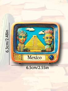 1 pezzo Calamita da frigo souvenir di viaggio in Messico, riproduzione di elementi classici in pittura 3D, come patatine di mais, cibo messicano taco, piramide maya, teschio della cultura, sombrero e procione che suona la chitarra, simboli iconici, colori vivaci e texture fine, decorazione per frigorifero domestico, regalo commemorativo di viaggio per amici e colleghi, adatto per collezione e decorazione quotidiana, combinando estetica e significato commemorativo - magneti da frigorifero - Visualizzare 15