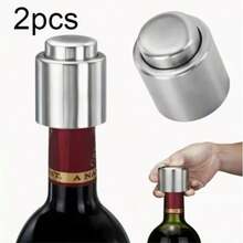 2pcs Stainless Steel Bottle Stoppers, Keeps Wine Fresh, Suitable For Home Use And Wedding Gifts - View 11