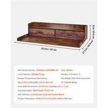 Washer Dryer Countertop With Shelf, 54 X 27.5 In Wooden Washer And Dryer Topper With 2 Drawers & 2 Hooks, Laundry Machine Topper For Laundry Closet Pantry Counter Organization And Storage, Brown - Nâu (Có kệ) - Xem 11