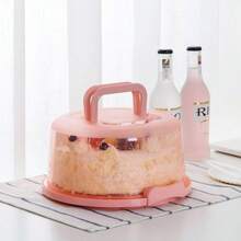 Wadah Kue Multifungsi dengan Pegangan dan Pengunci yang Aman, Kotak Penyimpanan Kue untuk Menjaga Kesegaran, Anti Bau, Cocok untuk Penggunaan di Rumah, Kontak dengan Makanan - Wadah Portabel untuk Makanan Penutup, Buah, dan Pengawetan Makanan - Berwarna merah muda - View 8