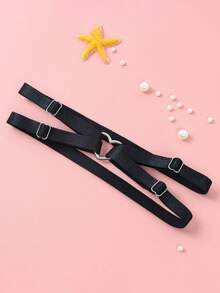 1 PC Y2K Heart Thigh Garter, Gothic Elastic Thigh Belt, Adjustable Strappy Leg Harness For Party & Streetwear - Leg Ring - View 3