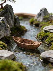 10件创意漂浮船装饰，适用于户外花园和庭院，可用于装饰游泳池、湖泊、池塘，以及庭院和花园水族箱、鱼缸、海滩场景、盆景景观、家居和办公室装饰。是春夏季节装饰的理想之选。 - A - 查看 2