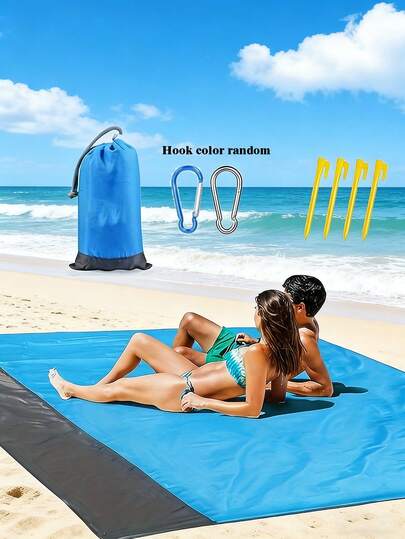 1 pieza Alfombra portátil extra grande impermeable, adecuada para playa, césped, campamento al aire libre, picnic, equipo de camping, manta de playa impermeable extra grande portátil y ligera, adecuada para viajes, campamentos, senderismo y picnics, disfruta de actividades al aire libre al máximo