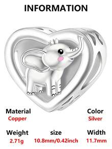 1pc Fashionable Minimalist Niche Design Cute & Healing Animal Series (Sloth, Elephant, Panda, Squirrel, Rabbit, Fox) Beaded Bracelet/Necklace, Creative Daily Versatile DIY Jewelry Gift - Silver - View 14