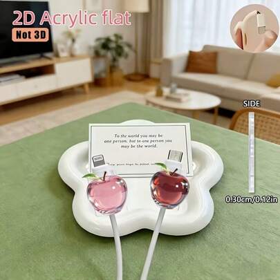 2 piezas Protector de cable plano 2D con diseño lindo de manzanas rojas y rosas, tipo resistente a arañazos C/Protector de cable de cargador de teléfono, de moda y duradero, protector de cable de teléfono, diseño divertido, material de plástico resistente