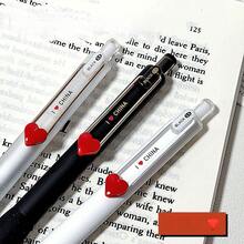 12支心形按动式圆珠笔，0.5毫米黑色墨水，低重心设计，适合学生使用，返校文具 - 愛心中筆 - 查看 2
