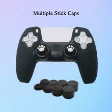 2pcs 5 Controller Protective Case + 10pcs Joystick Cap Set, Textured Design For Anti-Slip, Anti-Scratch, Sweat-Proof, Enhanced Gaming Experience - View 6