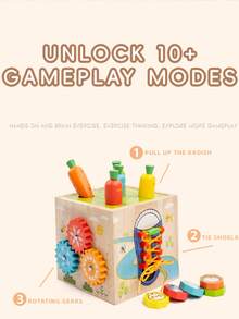 1 Set Wooden Educational Toys For Kids, Multi-Function Shape Matching Puzzle, Early Learning Toys For Baby Focus Training - Multicolor - View 6