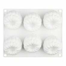 6孔覆盆子硅胶甜点模具，巧克力慕斯蛋糕烘焙模具，适用于糖果、果冻和冰块的柔性模具 - 彩色 - 查看 8