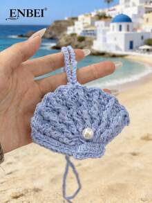 ENBEI 手工贝壳海洋吊坠，沙滩主题配饰。可用于装饰沙滩包和钱包，旅行必备，邮轮必备，女士日常必备，度假必备，邮轮旅行完美之选，母亲节礼物，生日礼物。 - 彩色 - 查看 4