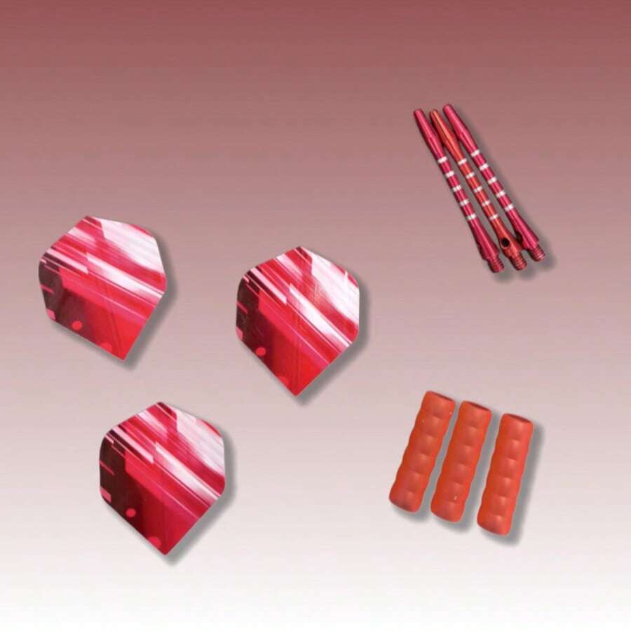 Professional Darts Replacement Set, Darts Protector And Darts Flights, Precision Aluminum Shafts, Suitable For Club/Party/Darts Entertainment And Practice - Red - View 1
