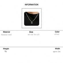 1件不锈钢极简字母吊坠项链，粗链，可个性化定制26个英文字母，适合日常、通勤、旅行、情侣礼物，男女皆宜的休闲街头服饰 - 字母款 - 查看 13