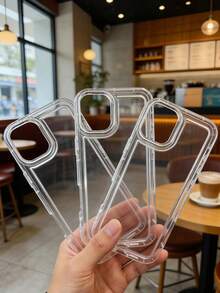 3pcs Transparent Shock-Proof TPU Phone Cases Suitable For IPhone 16 Pro Max, 11/12/13/14 Plus, XR/7/8 Plus, 15 Pro Max/17/17 Air/17 Pro Max, Anti-Fall Protective Cover - Clear - View 10