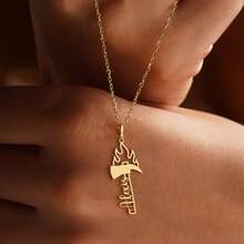 1pc Customized Firefighter Gift Necklace: Personalized Flame Pendant, Fire Department Accessory, Firefighter Wife Gift - Firefighters - View 3