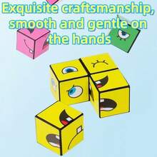 4-In-1 Plastic Puzzle Cube & Bell Set, Face Changing Pattern, Suitable For 1-4 Players, Family Party Game, Easter, Halloween, Christmas Gift (Holiday Party), Romantic Couple Game - Face Changing  Board Game - View 5