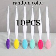 10支装宠物牙刷套装 - 360°全方位清洁牙齿和舌头，长弯柄设计方便清洁后牙 | 硅胶刷毛和手柄，无需电池，轻松去除猫狗牙垢 - 彩色 - 查看 13