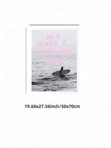 1 件无框冲浪主题墙饰，“做让你快乐的事”印刷品，黑白海洋照片，海滨小屋艺术，励志名言海报，复古时尚墙饰，客厅、宿舍、公寓、派对和礼物的复古别致海报，房间装饰海报，时尚海报，海滨别墅装饰 - 語錄 - 查看 12