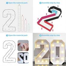 Decoración de graduación 2026 - Kit de arco con número 2026GRAD de 2 pies de largo precortado - Letrero de tablero de espuma collage - Decoración para la fiesta de reunión de la clase 2026 y el baile de graduación - Ver 6