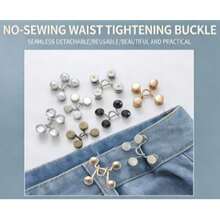 10 Sets Pant Waist Tightener Adjustable Jean Buttons No Sewing Waistband Clips For Loose Pants Jeans Skirts Easy To Use Button Pins - 免釘羈扣 - 查看 8