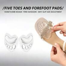 1 par de almohadillas transparentes para la parte delantera del pie, cojines de gel autoadhesivos, adecuados para sandalias y tacones altos - transparente - Ver 7