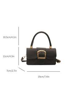 新款奢华简约时尚个性化高品质拼接单肩斜挎包 - 黑色 - 查看 6