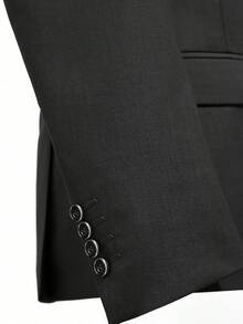 Men Slim Business Casual Suits Dress Three Pieces Set Jacket Pants Vest Male Wedding Groom Wedding Blazer Coat Trousers Waistcoat High-Quality Professional Commuting Suit Sets - màu đen - Xem 4