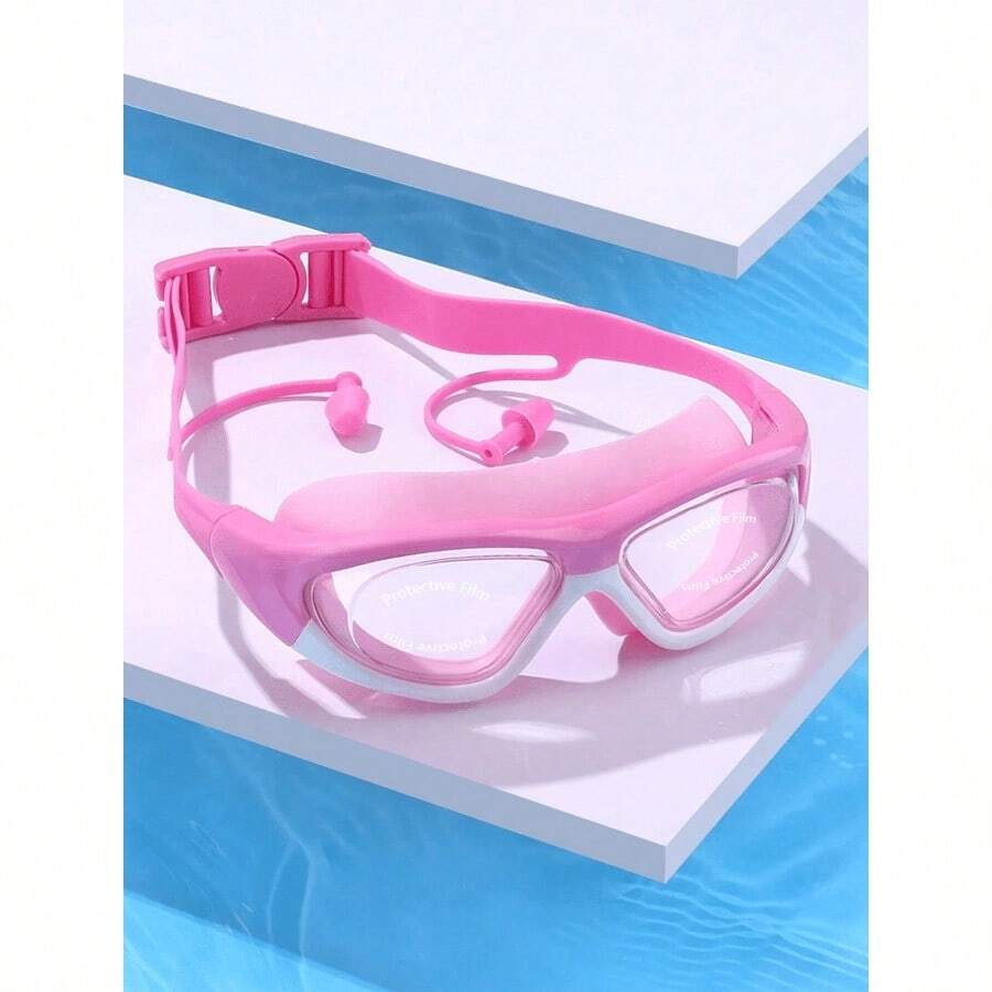 Extra-Large, Anti-Fog And Waterproof Silicone Swimming Goggles With Earplugs, Suitable For Swimming Training And Leisure, Holiday Gift - A - View 1