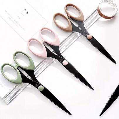 Muted Color Scissors, Stainless Steel Blackened Blade, Safety Design Art Scissors, Multi-Purpose Fabric Shears Suitable For Art, Scrapbooking, Albums, Crafts, Stationery, Office, Student Supplies