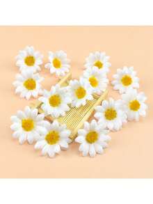 50pcs/Set Artificial White Daisy Sunflower Heads, 1.57 Inch Fake Flowers, Suitable For Wedding Party Decor, DIY Cards, Wreaths And Home Decor, Great For Spring/Summer Events, Weddings - Multicolor - View 12