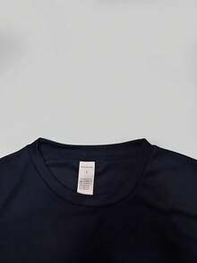 Camiseta de manga corta para hombre de algodón de 180 g, color blanco, con estampado de personaje de llama. Adecuada para fitness, deportes y uso casual, para el transporte diario, salidas informales, versátil para uso en el hogar y paseos al aire libre. Sencilla y versátil, un estilo de nicho a, la primera opción para parejas. - Azul marino - Ver 3