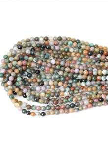 1串天然玛瑙宝石圆形散珠，适用于珠宝制作、DIY手链饰品，尺寸：4、6、8、10毫米 - 彩色 - 查看 6