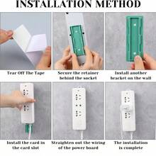 16件套婴儿房电源插座整理架，壁挂式粘钩插座电线整理器，强力无缝壁挂式电线整理器带支架 - 彩色 - 查看 6