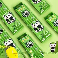 12pcs/Set Cute Panda Cartoon HB Pencils, Panda Box Stationery Set For Students, Drawing, Sketching, Learning Supplies - Sets - View 1