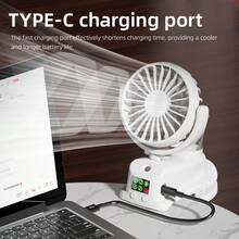 1200mAh USB Rechargeable Clip-On Misting Fan, Multifunctional Desktop Clip Fan With Humidifier, For Office, Dorm, Outdoor Use - Multicolor - View 8