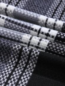 1pc Versatile Faux Cashmere Scarf, Warm And Elegant For All Seasons, Soft And Comfortable Material, Excellent Faux Cashmere Technology, Great Value, Suitable As Beach Towel, Home Essential, Best Gift For Men And Women, Mom's Favorite - Black - View 2