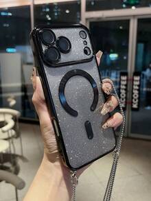 1 ốp lưng điện thoại TPU mạ điện từ tính lấp lấp lánh, tương thích với iPhone 17/17 Pro/17 Pro Max/17 Air/8P/X/XS/XR/XS Max/11/11 Pro/11 Pro Max/12/12 Pro/12 Pro Max/13/13 Pro/13 Pro Max/14/14 Pro/16 Plus/14 Pro Max/15/15 Pro/15 Plus/15 Pro Max/17/17 Pro, kèm miếng dán bảo vệ ống kính. - màu đen - Xem 4