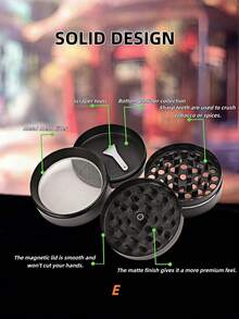 1-Piece Professional 63mm Wide Chamber Zinc Alloy Sharp Teeth Efficient Grinding Durable Manual Grinder For Long-Term Use - Multicolor - View 10