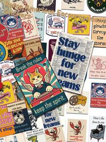 50pcs Retro American Encouragement Stickers Decals For Laptop Notebook Suitcase Skateboard Guitar Funny Graffiti Stickers Creative Gifts Scrapbook Supplies Stationery Funny Stickers Kindle - A - View 13